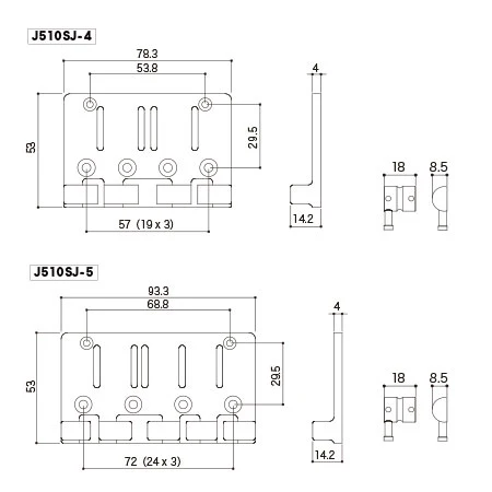 Gotoh J510SJ-4 Bass Bridge, 57mm string spacing - Image 3
