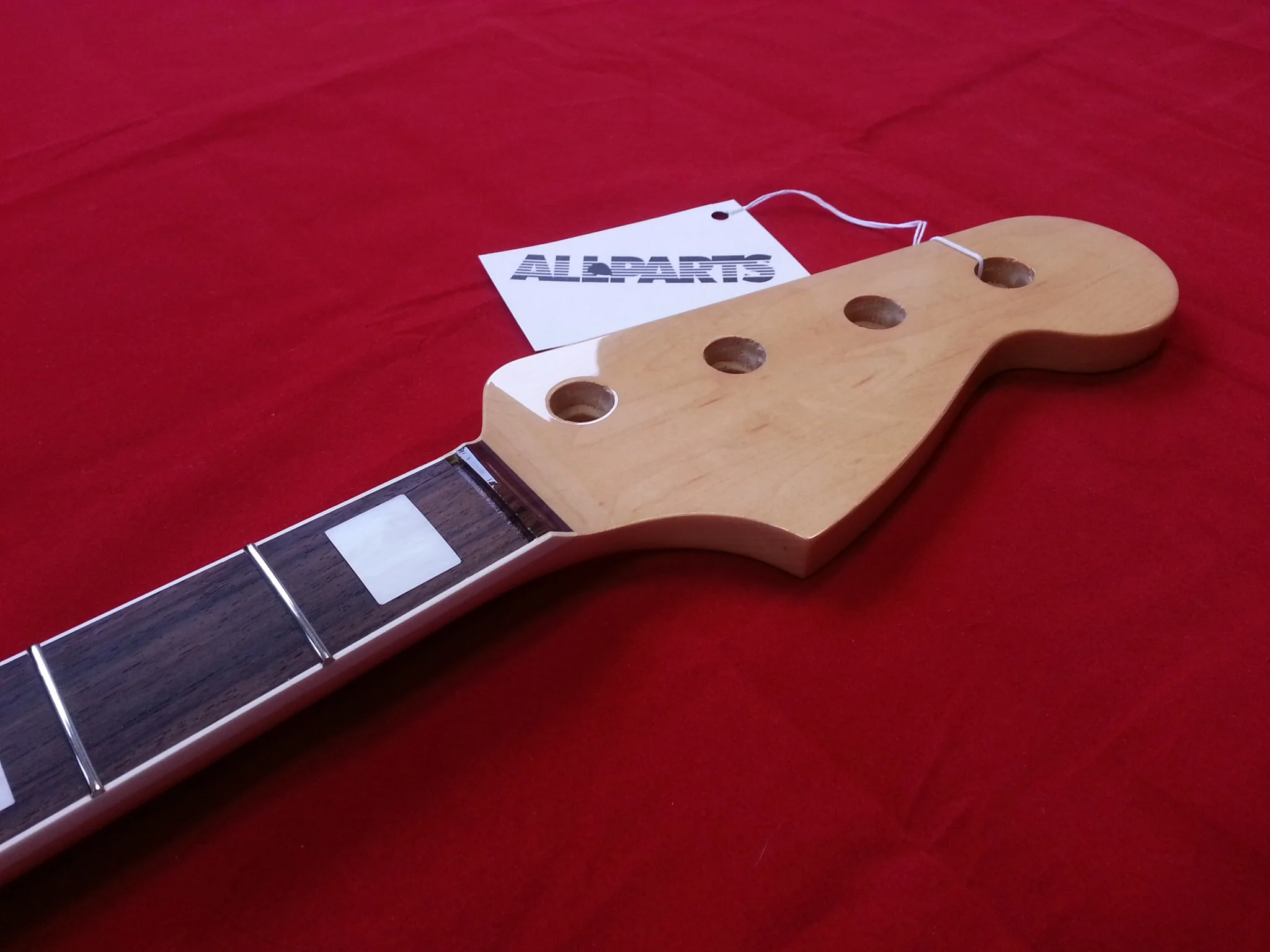 Jazz Bass Replacement Neck, Rosewood Board, with Finish, Binding & Block inlays - Image 4