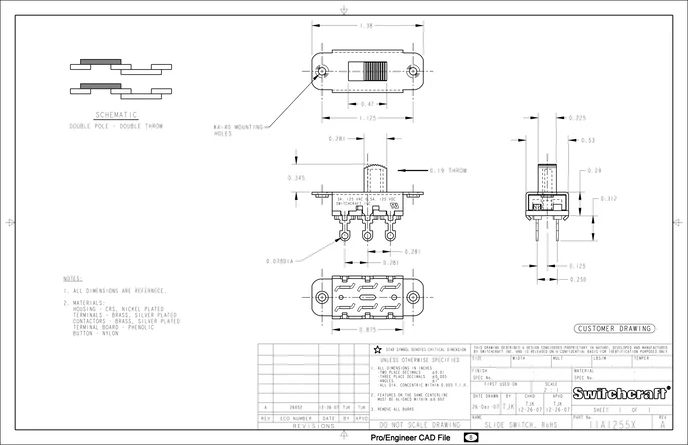 Switchcraft On-On Slide Switch for Jazzmaster and Jaguar - Image 4